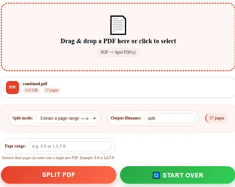 Split PDF Online Free – Separate or Extract PDF Pages